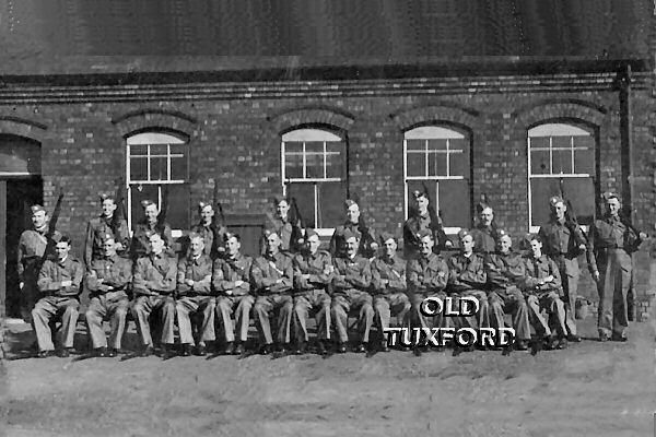 Tuxford Home Guard outside the Railway Plant