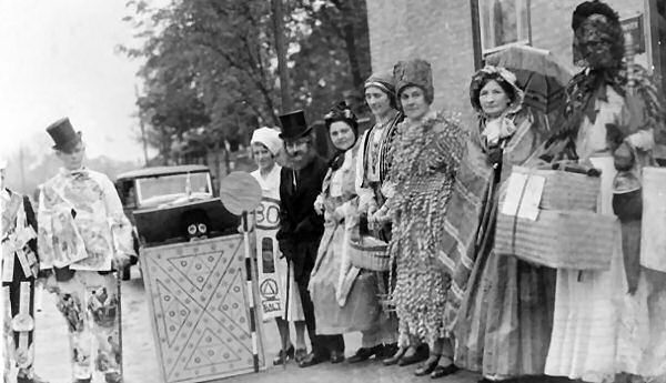 Residents in fancy dress to celebrate the coronation of King George VI