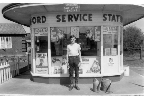 David Wayte at the Esso petrol station in Ash Vale in the 1960s