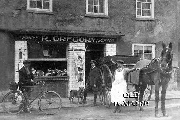 Pony and trap outside Gregory's butchers