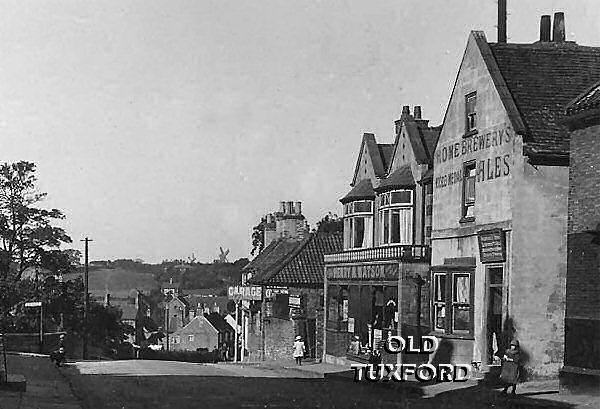 Looking down Eldon Street, Reindeer Inn at right, more recently the fish and chip shop