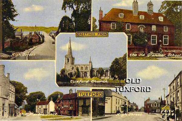 Postcard with five views of Tuxford