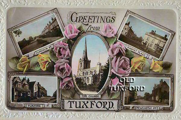 Postcard with five views of Tuxford